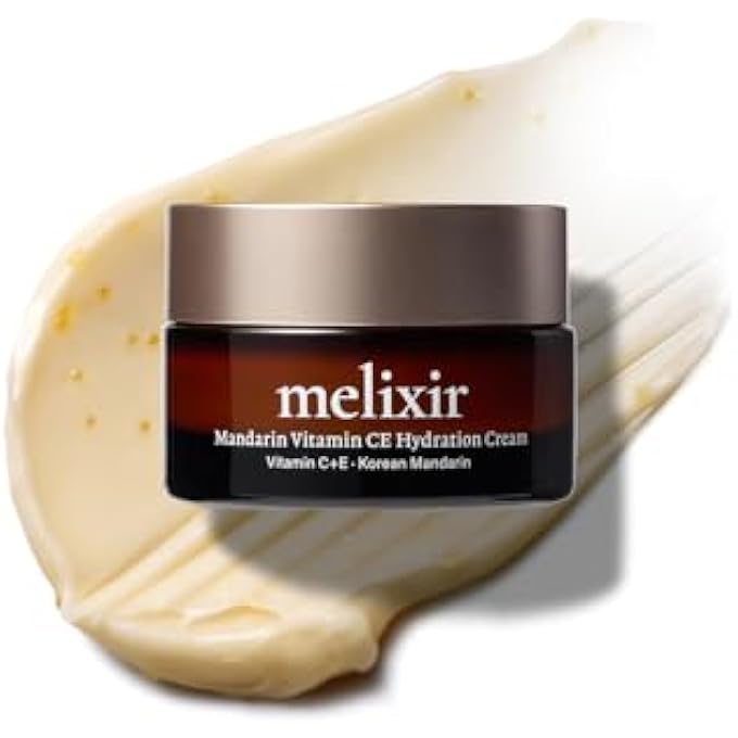 Melixir MANDARIN VITAMIN CE HYDRATION CREAM, NIACINAMIDE & PANTHENOL, VITAMIN CAPSULES FOR SKIN RADIANCE & UNEVEN TONE, DAILY FACE MOISTURIZER FOR DRY AND DULL SKIN, KOREAN SKINCARE (1.0 FL.OZ./30ML) - Image 1